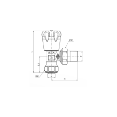 ECA RV2 Radyatör Valfi, PEX Köşe - Ø16x2 - 602120338