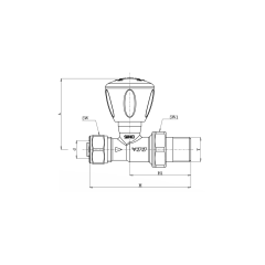 ECA RV3 Radyatör Valfi, PEX, Düz - Ø16x2 - 602120722