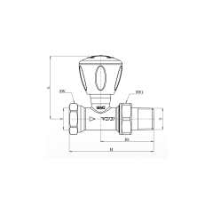 ECA RV3 Radyatör Valfi, Düz, Krom - 1/2 - 602120750