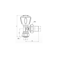 ECA RV3 Radyatör Valfi, Köşe PEX, Krom - Ø16x2 - 602120751