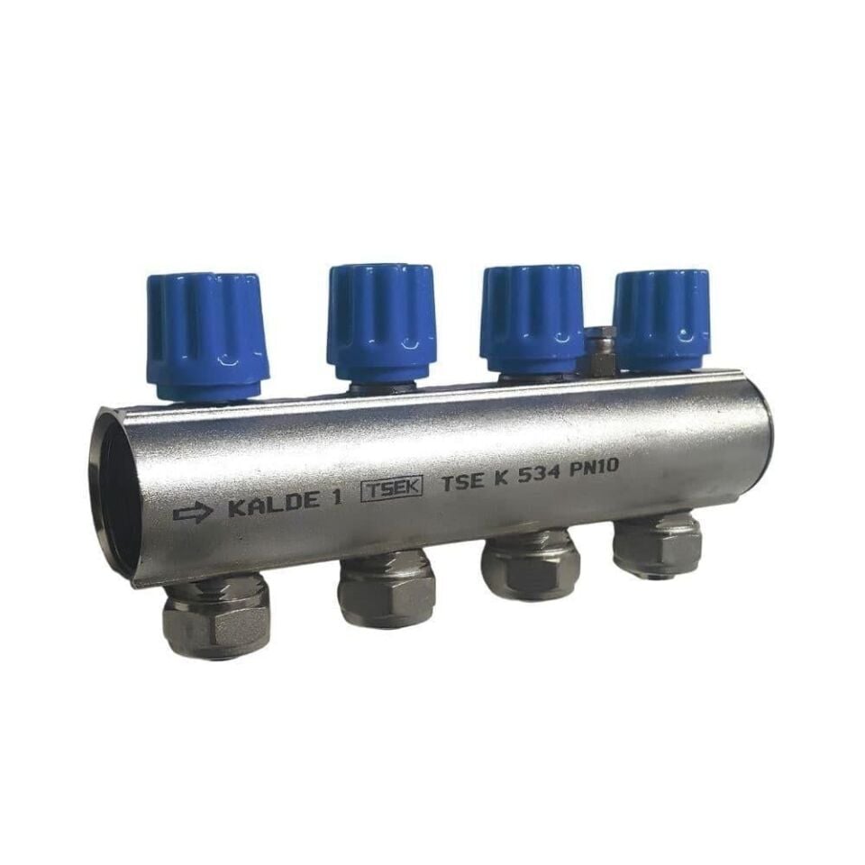 Kalde Kendinden Vanalı Hafif Tip Kollektör (Mavi) - 1'' / 7 Ağız