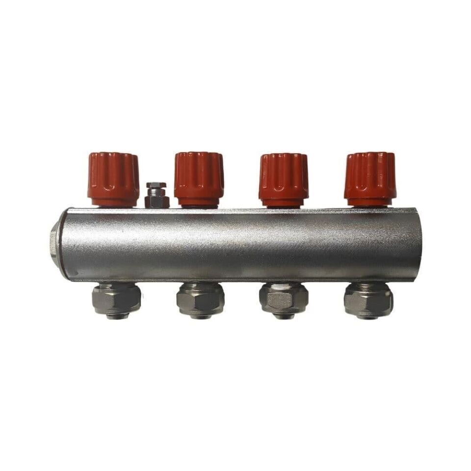 Kalde Kendinden Vanalı Hafif Tip Kollektör (Kırmızı) - 1'' / 6 Ağız